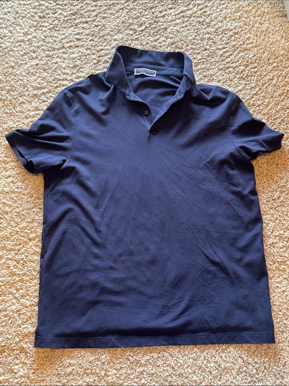Charles Tyrwhitt Men's Navy Short-Sleeve Polo Shirt